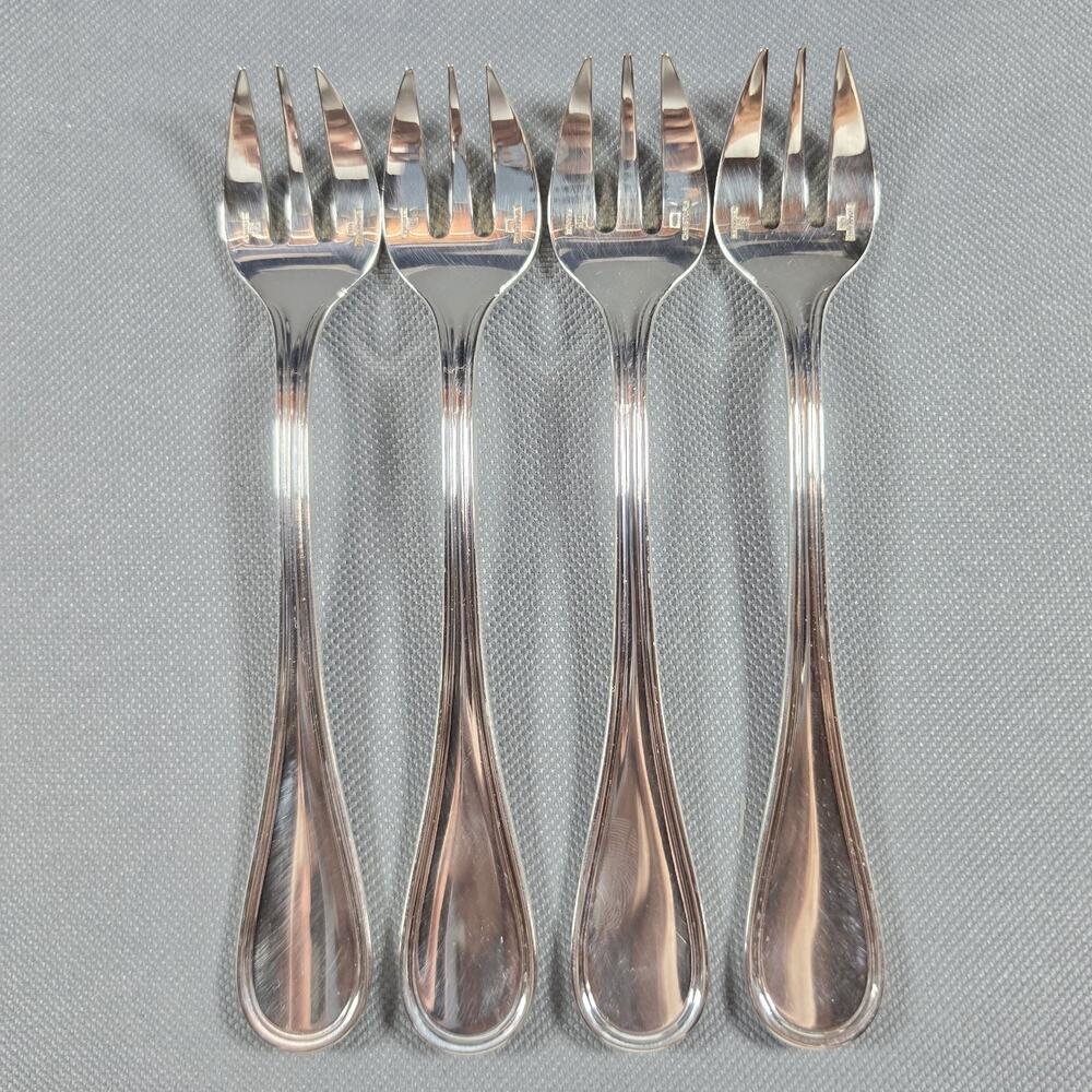 Christofle Albi Silverplate Vintage Oyster Seafood Forks Set of 4 France